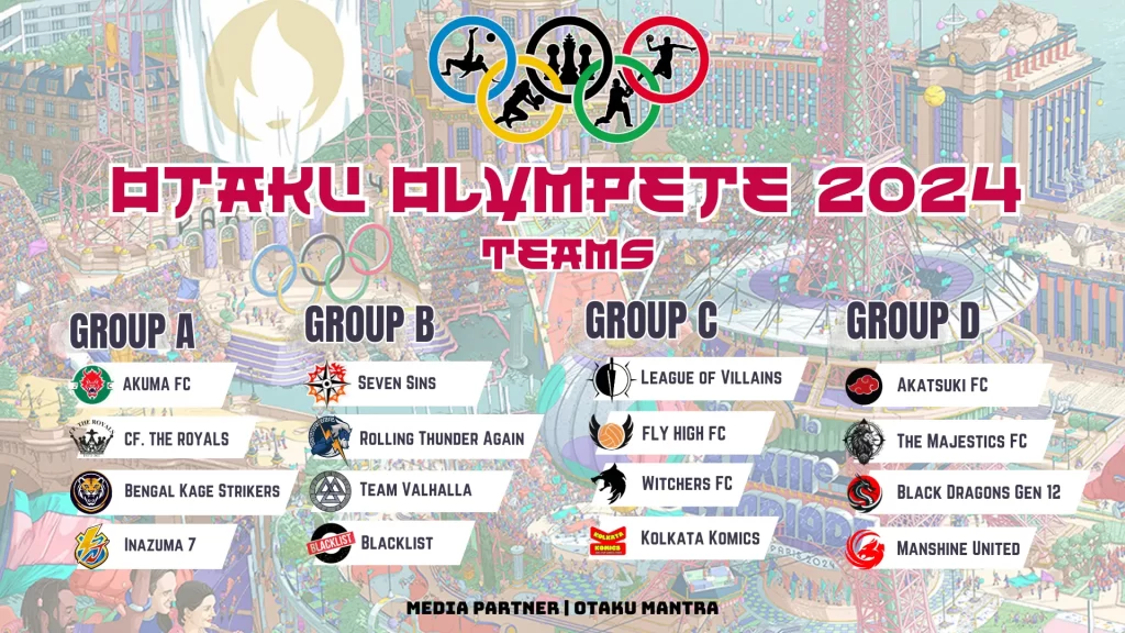 Otaku Olympete 2024 Football tournament teams