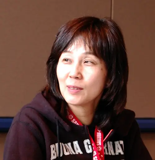 Sumi Shimamoto (島本須美), a voice actor whose career spans over a generation of anime history known for her work in series and movies like Princess Mononoke, My Neighbour Totoro,and  Lupin III: The Castle of Cagliostro