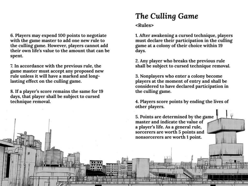 Jujutsu Kaisen Culling Game Rules otaku mantra