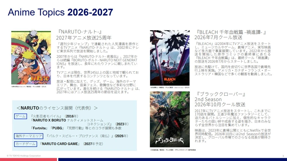 TV Tokyo Announcement